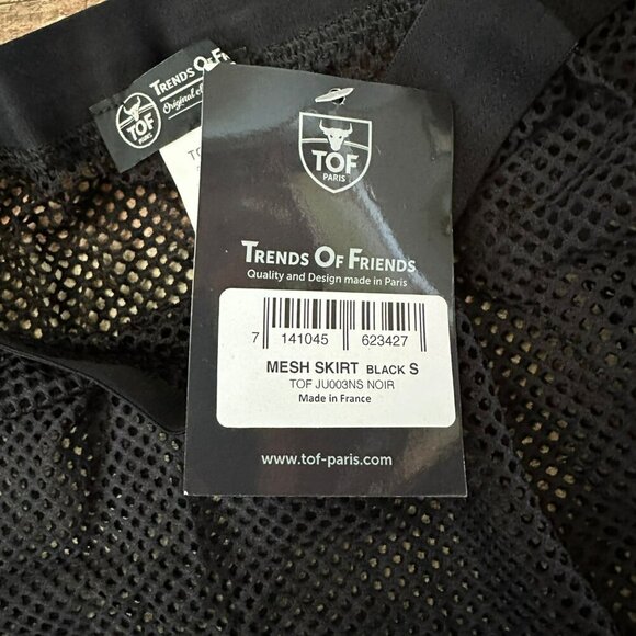 Trendy Mesh Skirt By TOF Paris Black Designed Sewn In Paris Stylish Fetish Wear - Picture 5 of 9